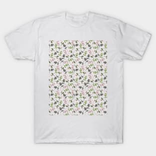 Romantic Spring Tulip floral pattern white ver T-Shirt